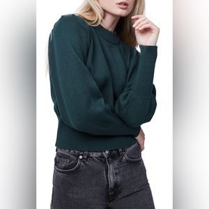 French Connection Puff Sleeve Crop Sweater
